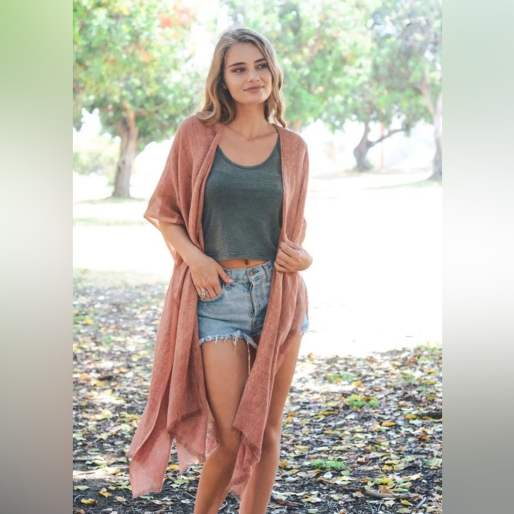Pink Kimono Cardigan